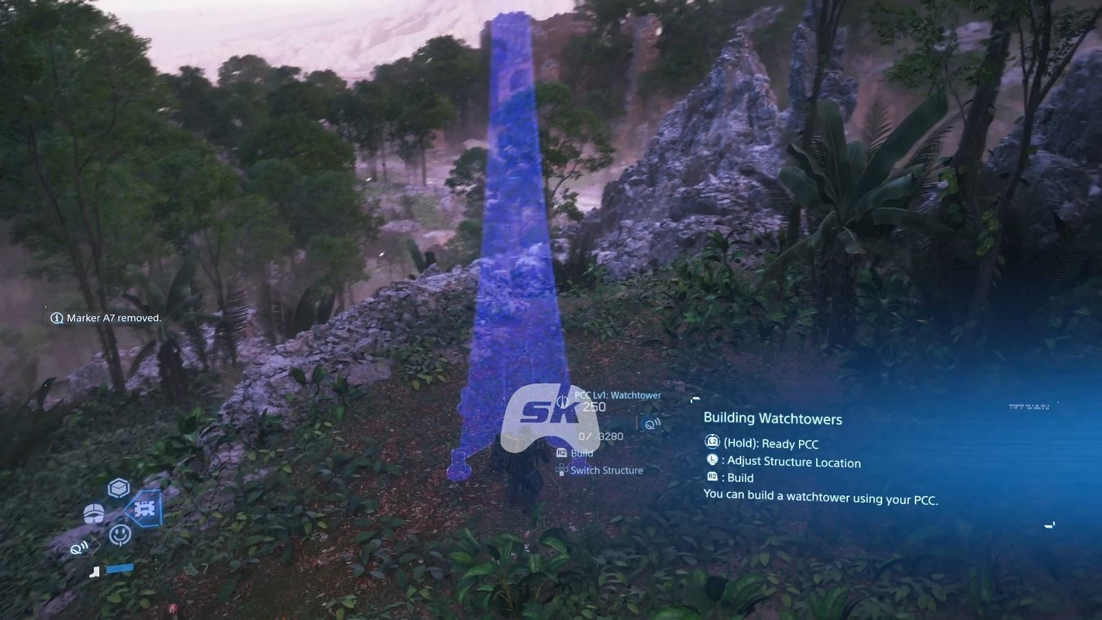 Building a Watchtower (Image via Sportskeeda Gaming || Sony Interactive Entertainment)